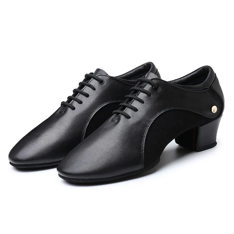 Scarpe da ballo latino da uomo Scarpe da ballo da sala sociali quadrate antiscivolo Scarpe da pratica per ragazzo Scarpe da ginnastica in vera pelle da tango