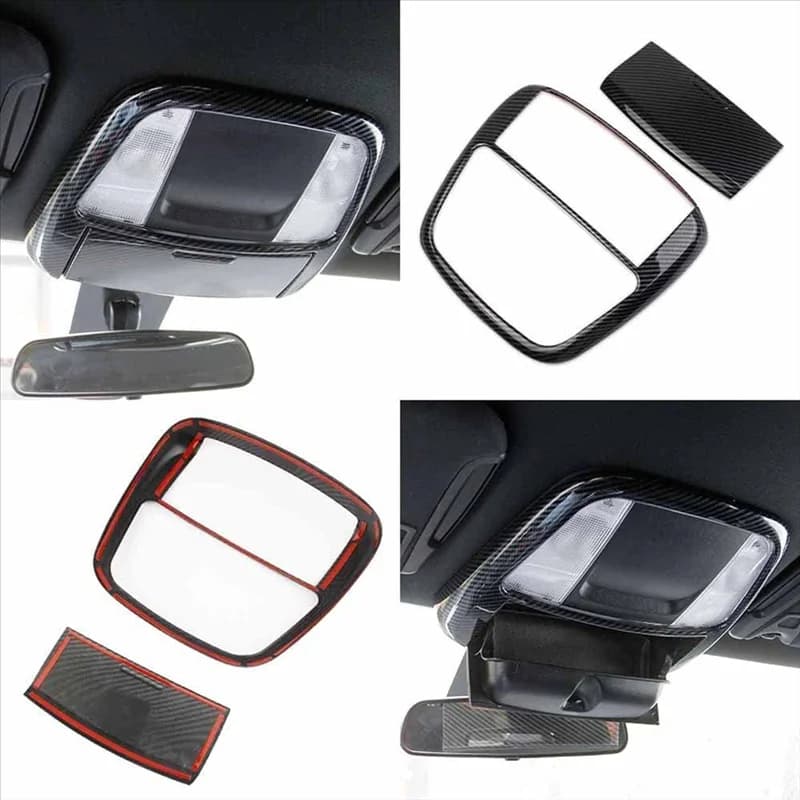 For Roof Of Dodge Charger 2011+ Chrysler 300 2015-2021 Carbon Fiber Reading Light Lamp Cover Trim Kit