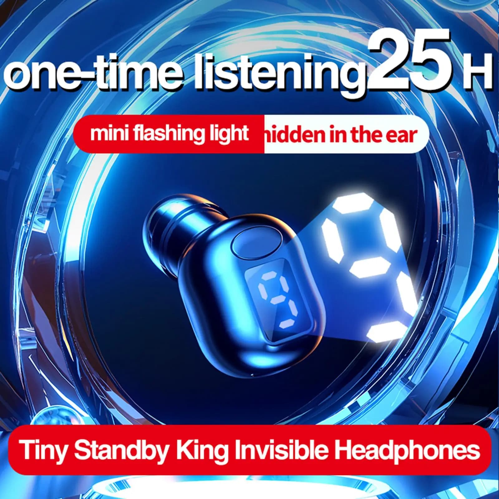 6xMini Bluetooth single 5.3 wireless headset for black smartphone