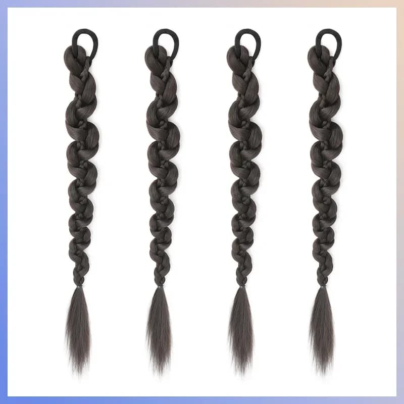 Denim Dreadlock Hair Rings, Sweet Cool Style Braid Clips for Ponytail & Photo Shoot