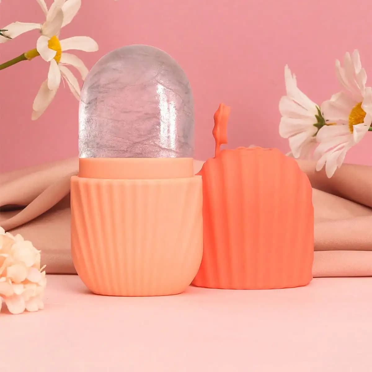 1 Pezzo Rullo di Ghiaccio in Silicone per il Viso, Stampo per Impacco di Ghiaccio Facciale per Minimizzare i Pori e Alleviare il Rossore, Strumento per la Cura della Pelle per Donne