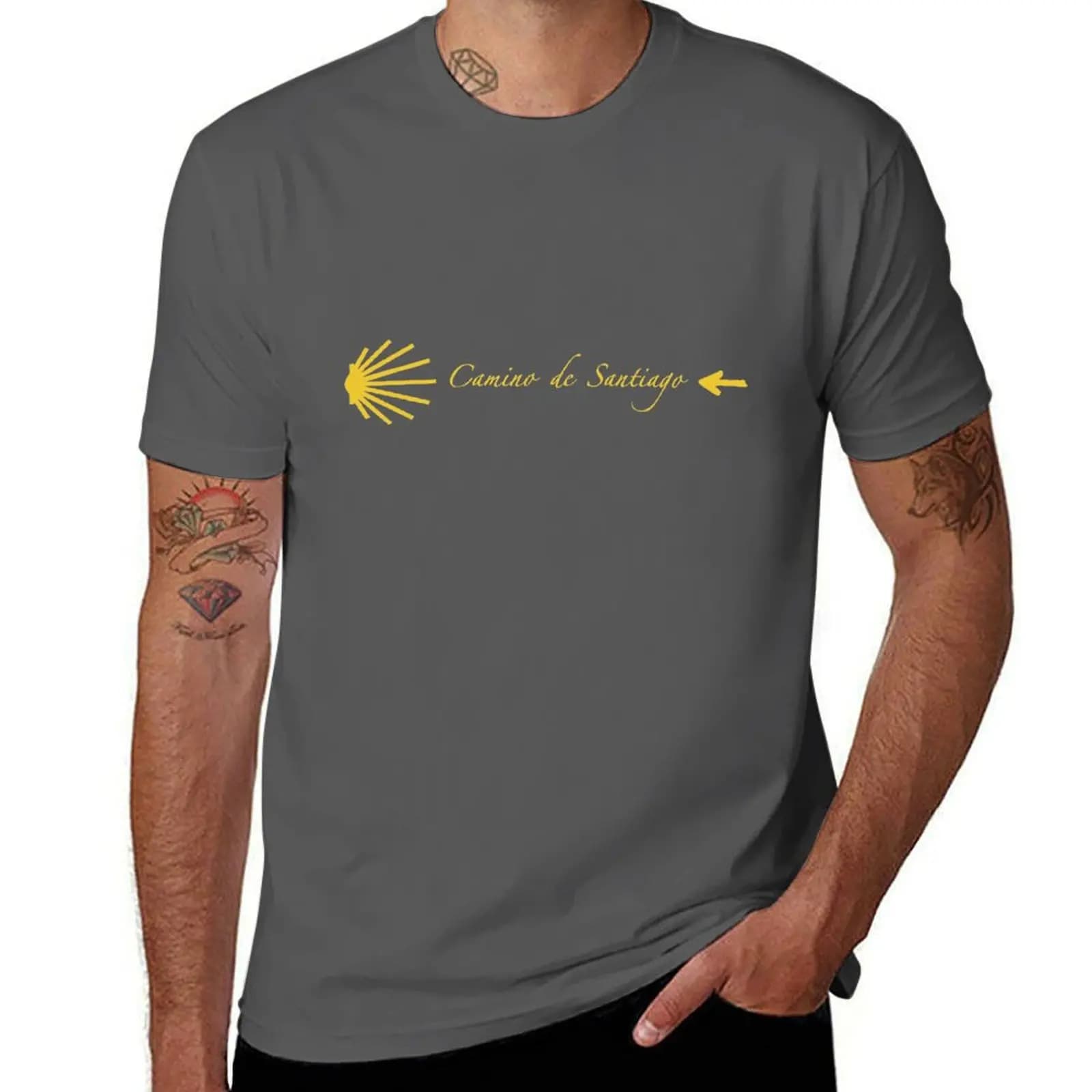 Camino de Santiago Shell and Arrow T-Shirt man tshirt man t shirts graphic essential t shirt T-Shirt