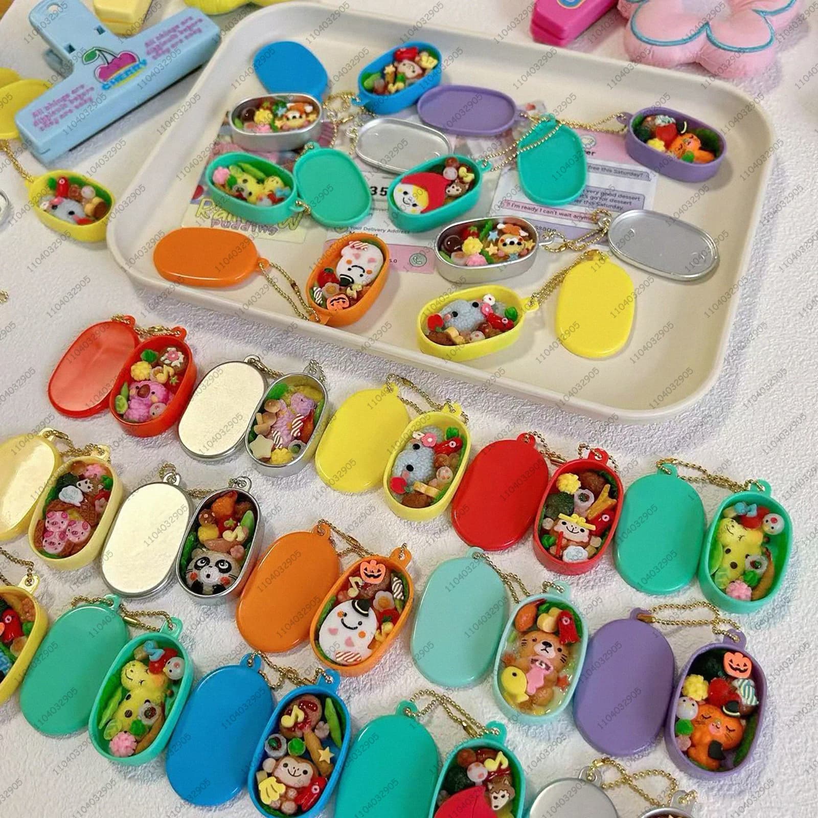 Portachiavi Gashapon Giapponese con Miniatura di Animali Carini, Scatola Pranzo Giocattolo, Ciondolo per Borsa, Casa delle Bambole per Bambine