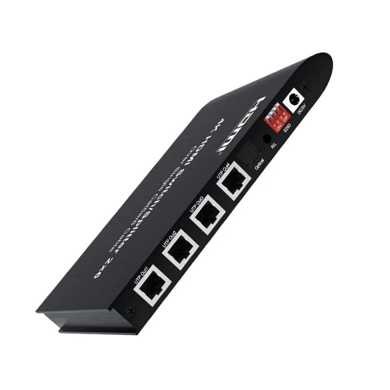HDMI 4K 2x6 switch splitter transmitter with 2 ports HDMI 4 ports network cable RJ45 vs receiver Ethernet HDMI 4K 120M
