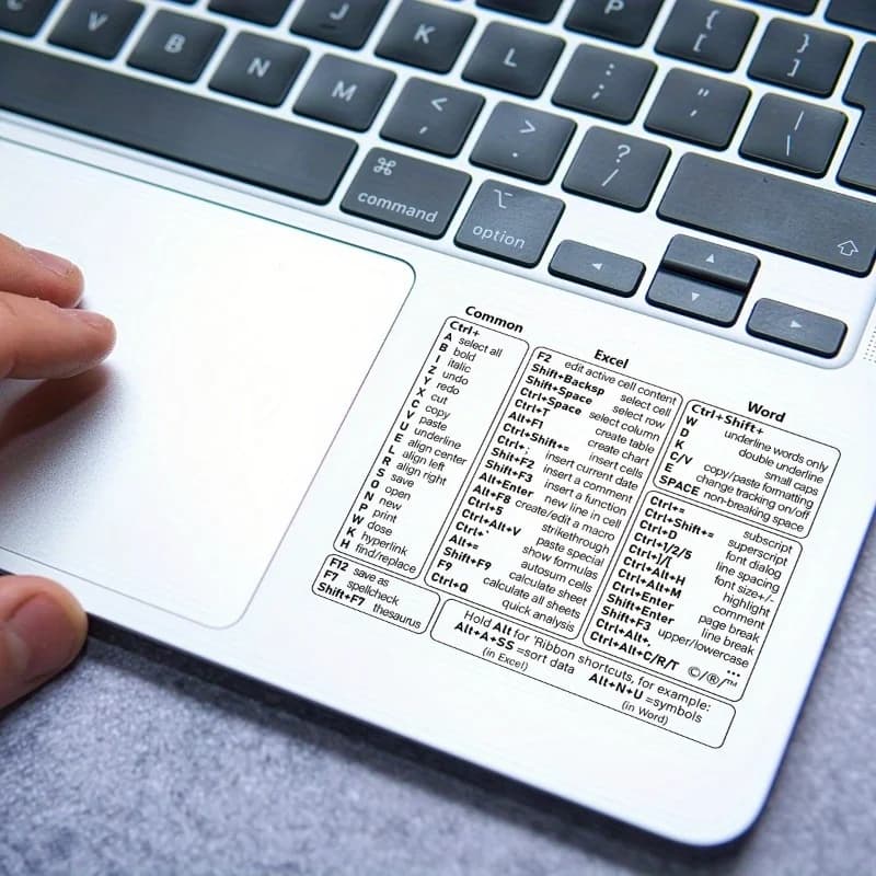 Adesivo Trasparente con Scorciatoie per Tastiera, Guida di Riferimento per Mac Windows PS, Decalcomania Rimovibile Semplice per Tasti Rapidi per Laptop e Desktop