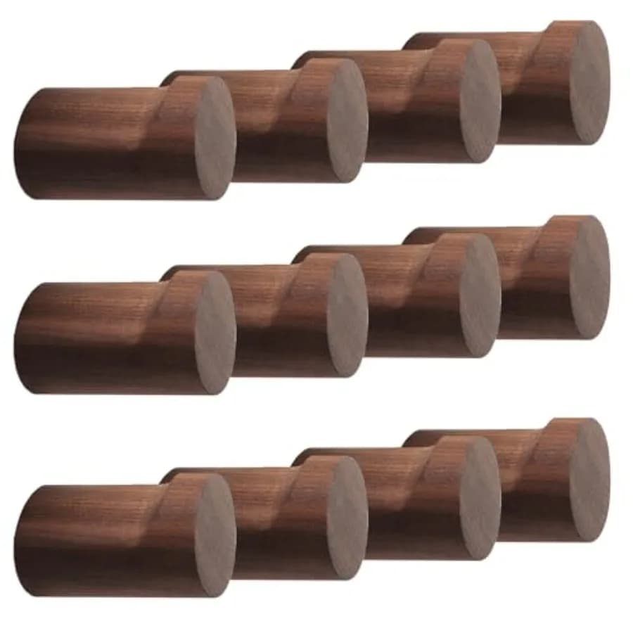 Ganci da Parete in Legno Naturale, Appendiabiti Rustici Fatti a Mano, Ganci Robusti per Cappelli, Appendiabiti da Ingresso per Appendere Oggetti
