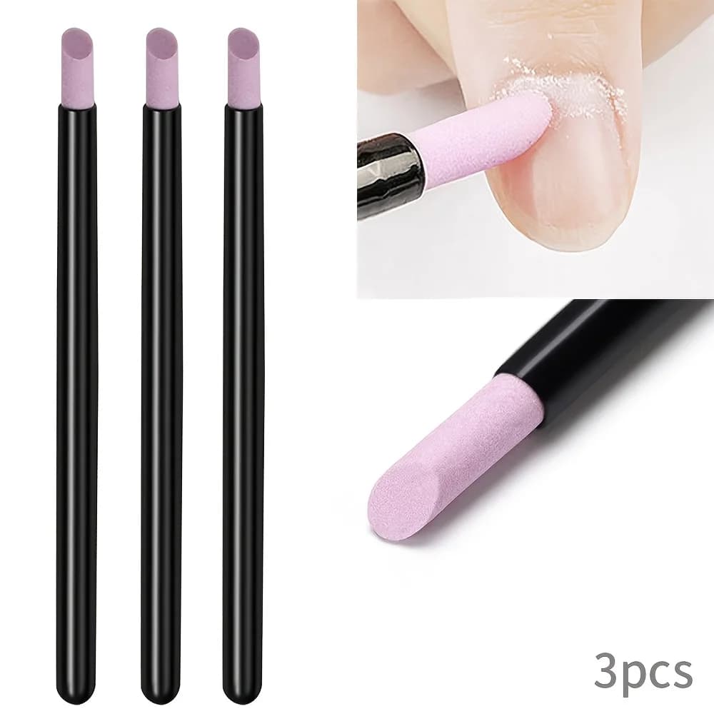 3PC Unghie Art Quarzo Rettifica Penna Unghie Forbici per cuticole Rimozione della pelle morta Gel UV Polish Manicure Stick Lime Accessori Strumenti