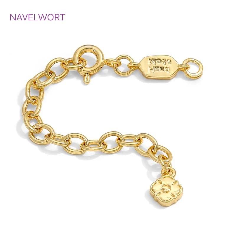Catene di prolunga placcate oro 18 carati per la creazione di gioielli, catena di prolunga con chiusure a molla, accessori fai da te per braccialetti