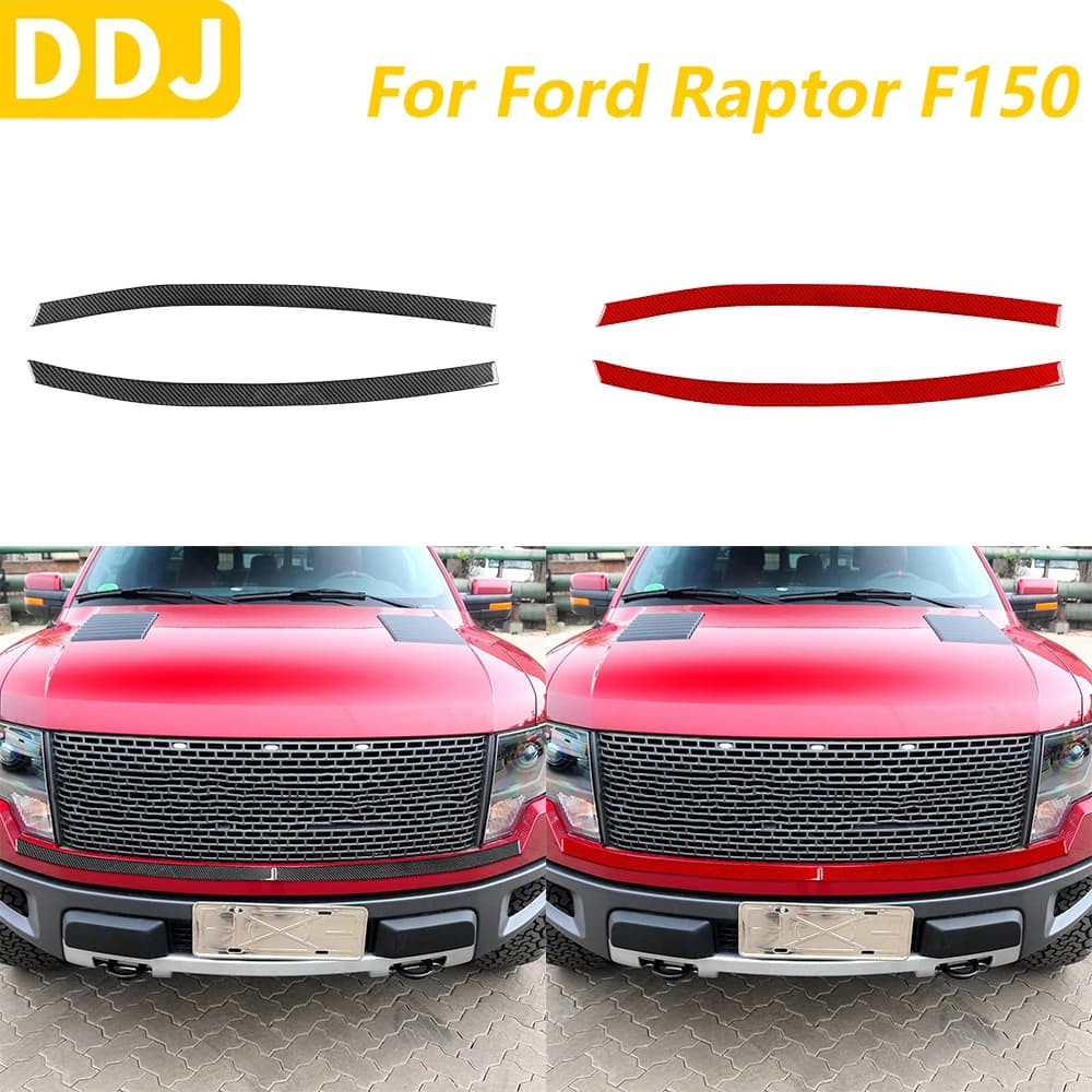Per Ford Raptor F150 2009-2014 Reale In Fibra di Carbonio Paraurti Anteriore Griglia Pannello Strisce Decorative Accessori Auto Decorazione Adesivo