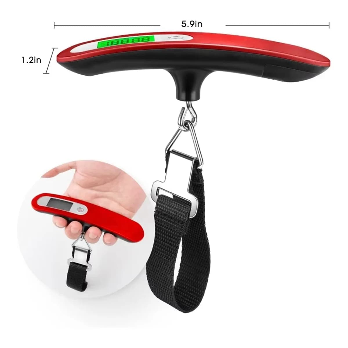 ABYO Bilancia digitale per bagagli Bilancia elettronica per bagagli a mano Bilancia elettronica portatile per viaggiatori Bilancia portatile 110 libbre A