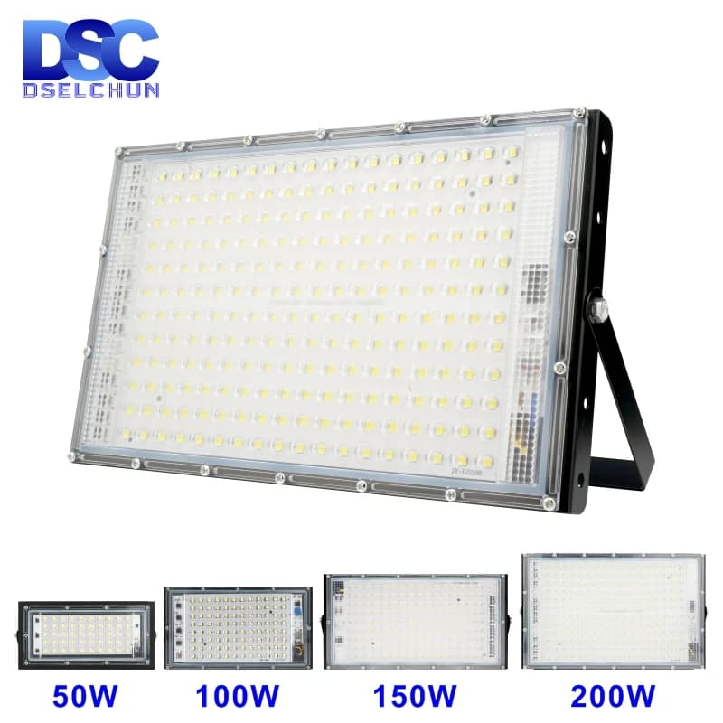 1/2/3PCS 110V 220V Ha Condotto La Luce di Inondazione 50W 100W 150W 200W Proiettore Esterno IP65 Lampada Da Parete Impermeabile Riflettore ha condotto il lampione
