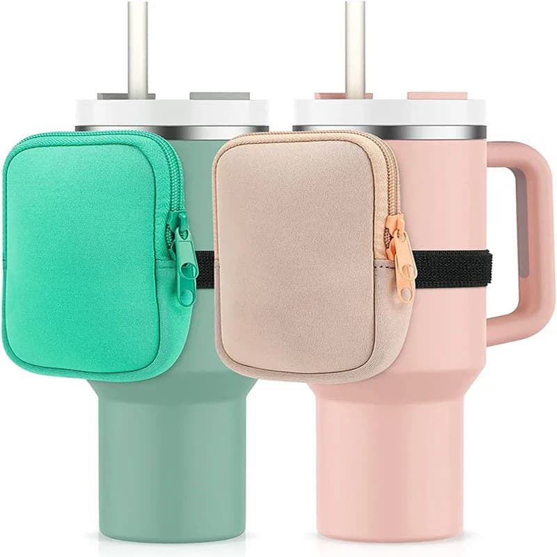 Custodia per bottiglia d'acqua per portamonete per bicchiere 40 once Custodia protettiva per tazza di lingotti di ghiaccio con doppia tasca Sippy per auto