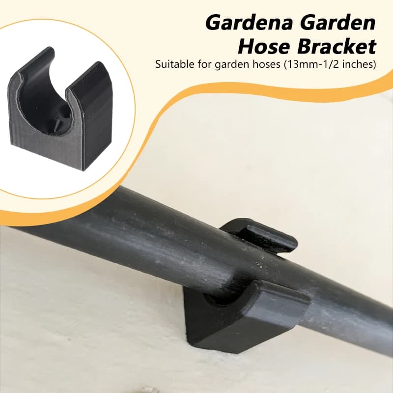 Supporto per Tubo da Giardino Nero, Staffa di Supporto per Tubo Irrigazione da 13mm (1/2 Pollice), Accessori per Giardinaggio