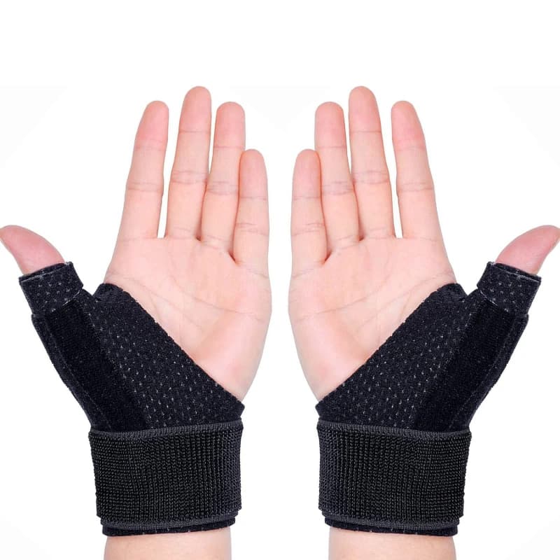 Guaina per tendine della pelle nera Protezione per il polso Supporto per il pollice Tutore Manicotto di compressione Forniture sportive Polsino per tendinite artrite