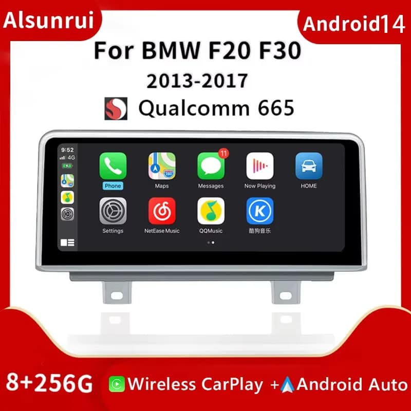 Qualcomm Snapdragon 665 Android 14 Per BMW 1 2 3 4 Serie F20 F21 F22 F30 F31 F32 F33 F34 F36 Schermo Apple Carplay Multimedia 4G