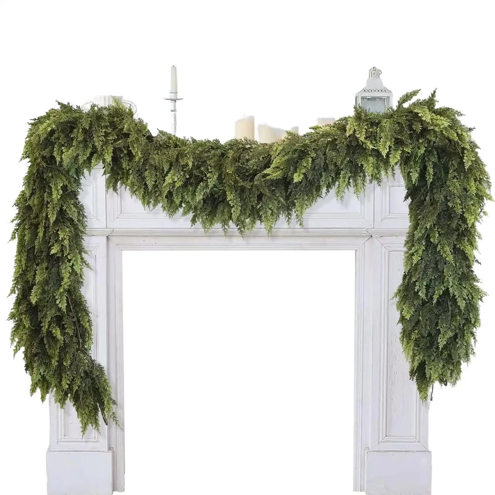 Artificial Christmas Garlands in Green Pine, Artificial Decoration for Garland, Caminetto, Tree, Shelf, Portico, Interior Stairs