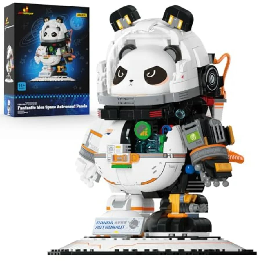 Set di Costruzioni Space Panda Astronauta 70005, Modellini di Animali Carini e Divertenti, Giocattoli Spaziali per Adulti, Ragazzi e Ragazze