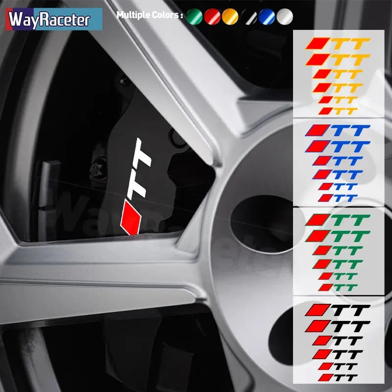 6 Pcs Top Vinyl Decal High Temperature Car Brake Caliper Stickers For Audi A3 S3 A4 S4 A5 S5 A6 S6 A7 S7 A8 Q2 Q3 Q5 Q7 Q8 TT