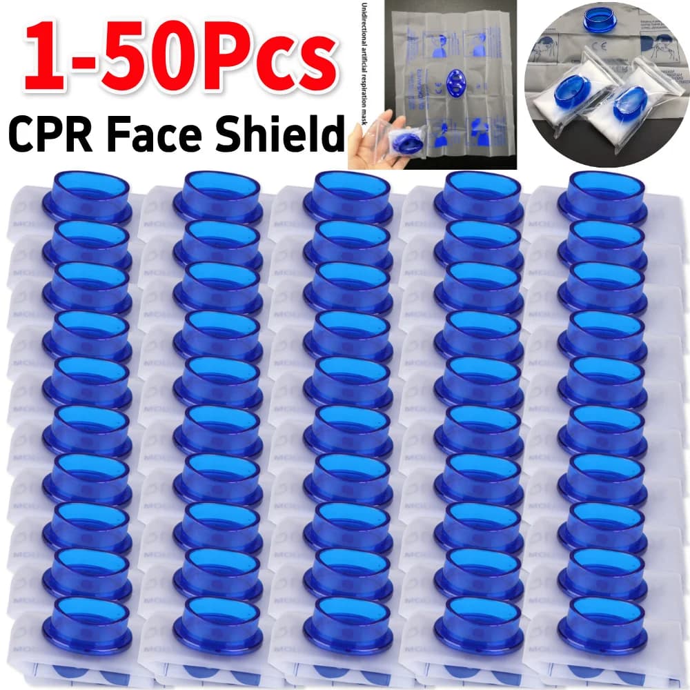 1-50Pcs Breathing Mask Emergency Rescue Disposable First Aid Respirator Mouth To Mouth CPR Face Shield Artificial Respiration