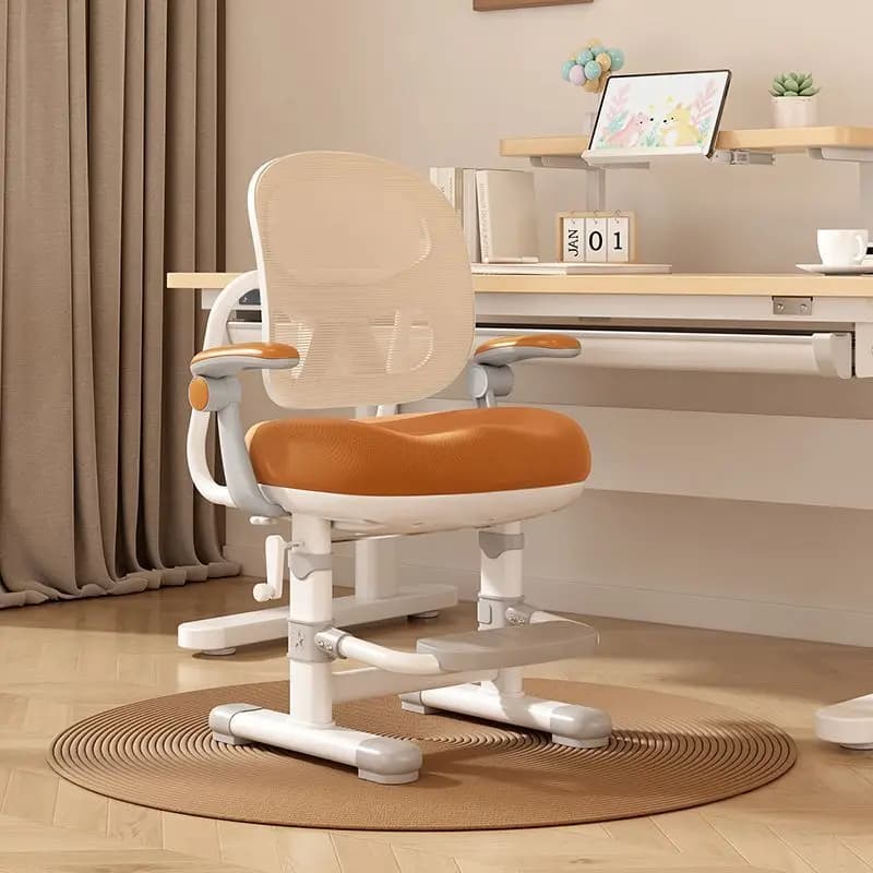 Sedia Ergonomica per Bambini, Altezza Regolabile e Supporto Lombare, Sedia da Studio con Cuscino Morbido, Seduta per Scrivania per Bambini, Uso Domestico e Scolastico