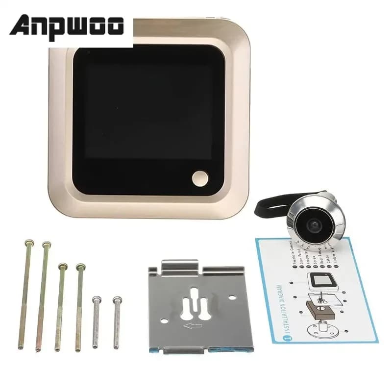 Campanello digitale con schermo a colori LCD da 2.4 pollici campanello con occhiello da 120 gradi campanello per porta con spioncino elettronico per la casa