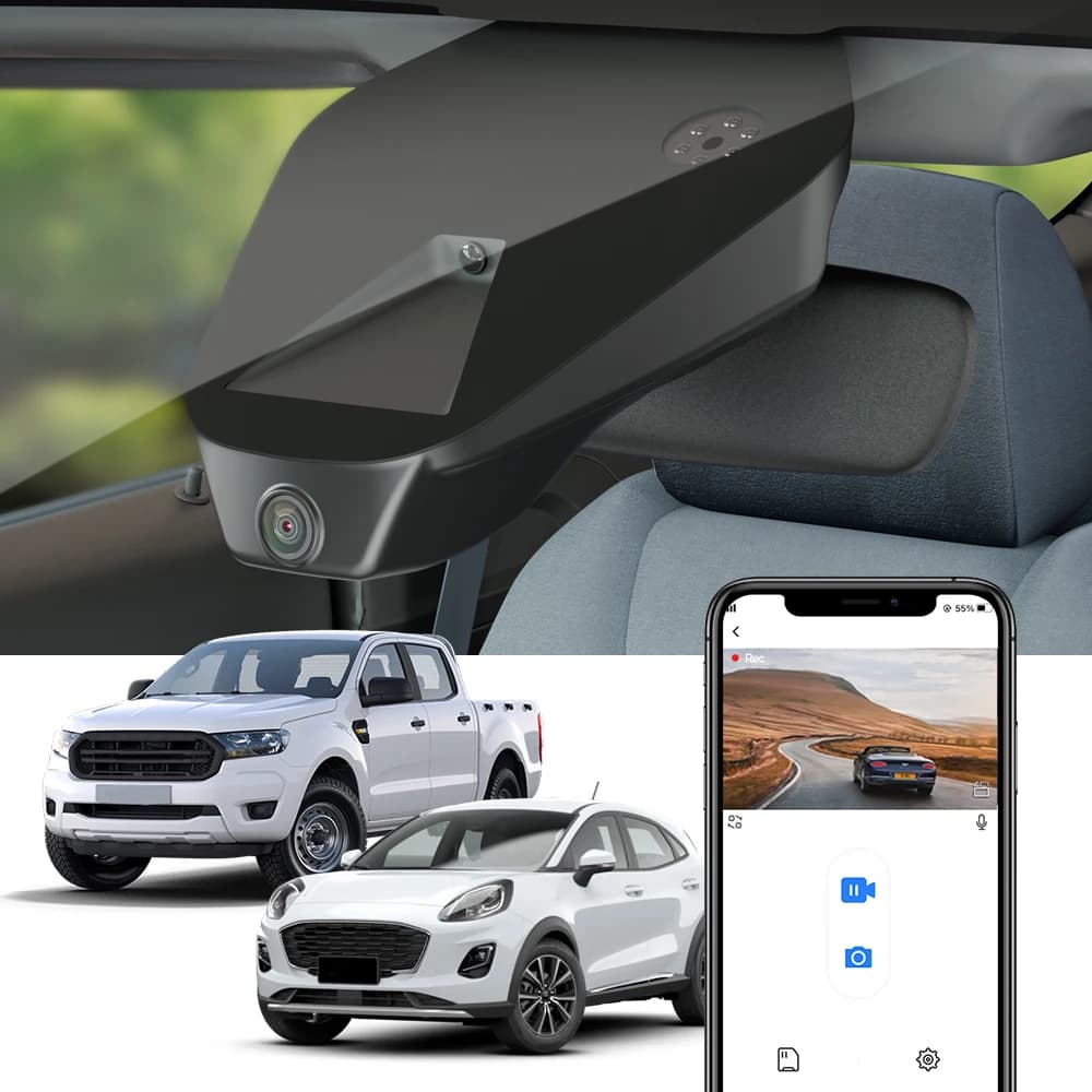 Dash Cam Fitcamx 4K per Ford Ranger 2019-2023 Versione nordamericana di quarta generazione, fotocamera registratore di guida 2160P con sensore G