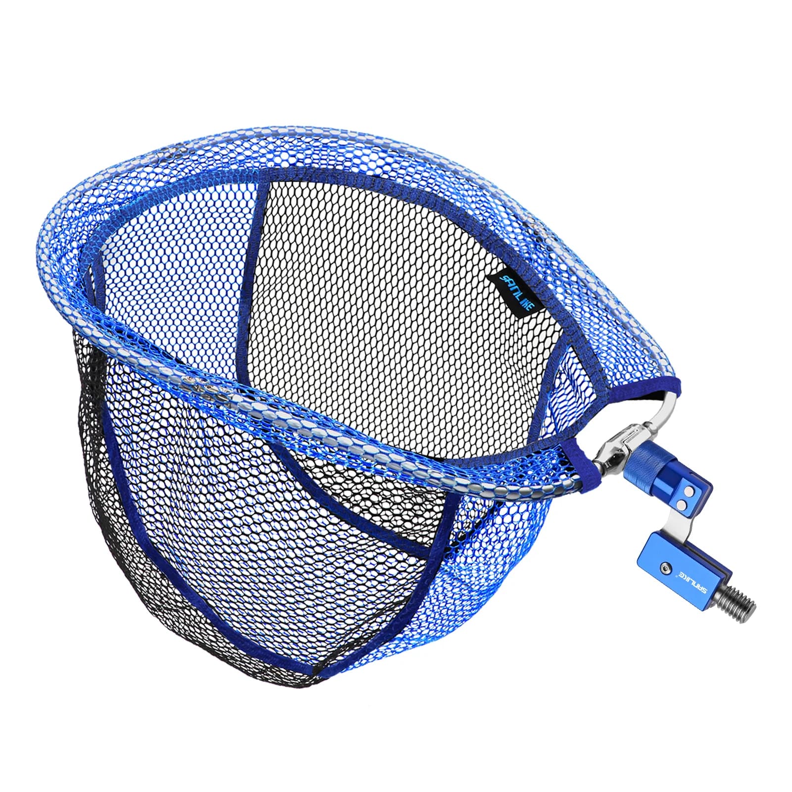 Sunlike (SANLIKE) grande Peta Rete di ricambio Rete di gomma Guadino Rete di ricambio Rete di ricambio Telaio in alluminio Ovale Rete da pesca a quattro pieghe Pesca Pesce Pesca in mare Luce compatta Blu 48*60 cm