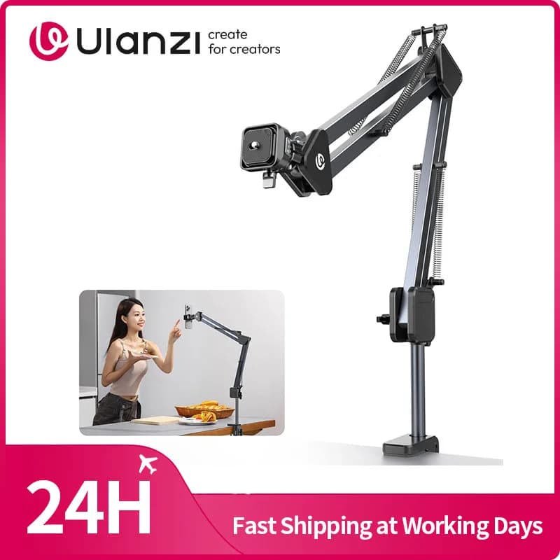 Ulanzi TH04 Supporto per microfono con supporto per fotocamera sopraelevata Morsetto a C staccabile Carico da 2 kg per microfono per fotocamera Softbox per Uka F38 Arca