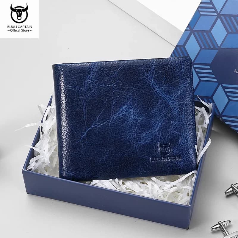 BULLCAPTAIN Portafoglio in pelle da uomo nuovo Funzione RFID Fashion Business Portafoglio da uomo multi-carta con clip QB026