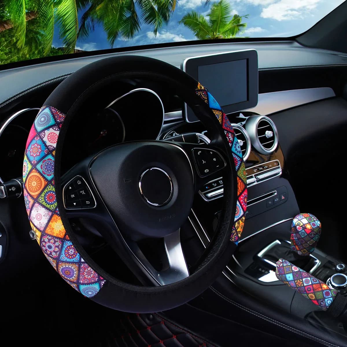 Car spider web with four-piece flower fabric without flyer with inner ring