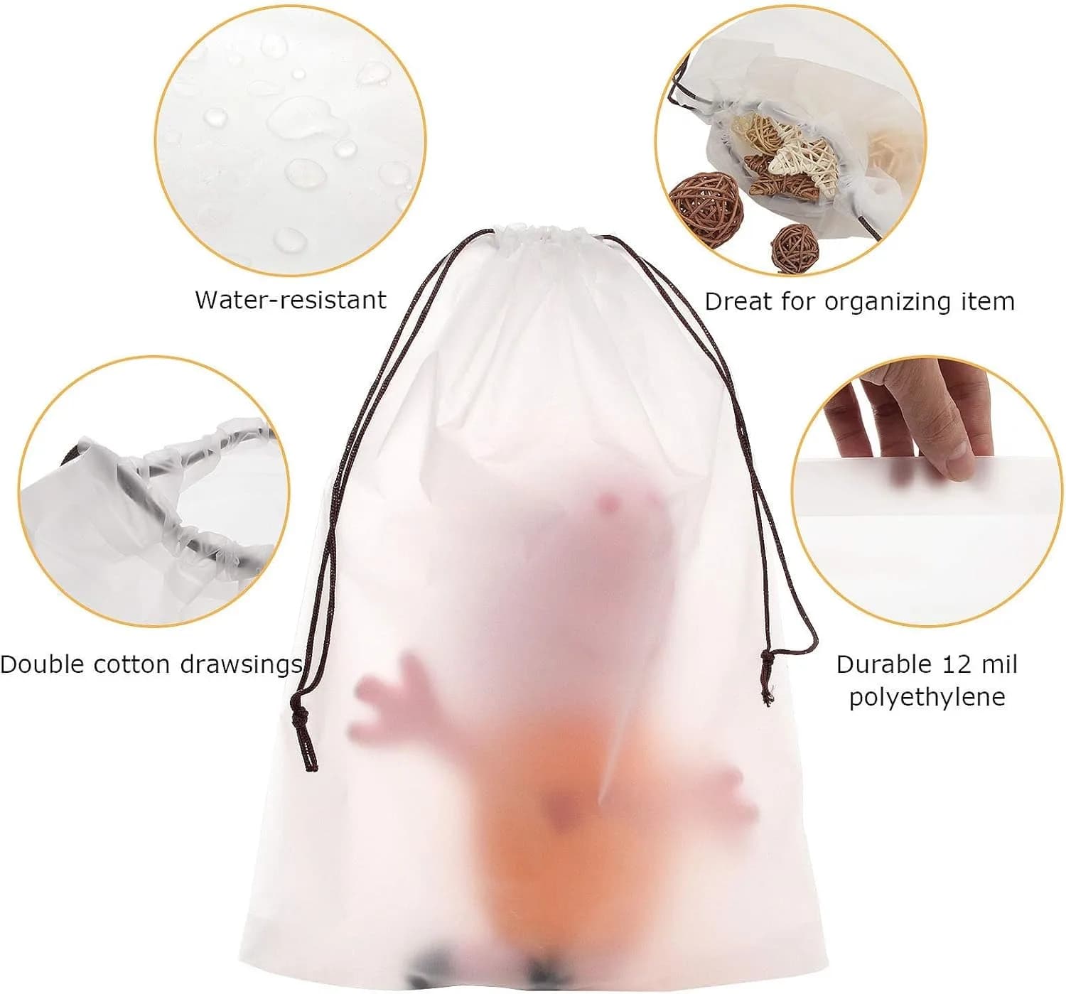 10 Pcs Shoe Bags For Travel Waterproof Dust Proof Drawstring Shoe Bags Clear Multi-Purpose Storage Bag Organizer Underwear Bag Travel Shoe Bags For Packing In Suitcase For Cosmetic、Underwear