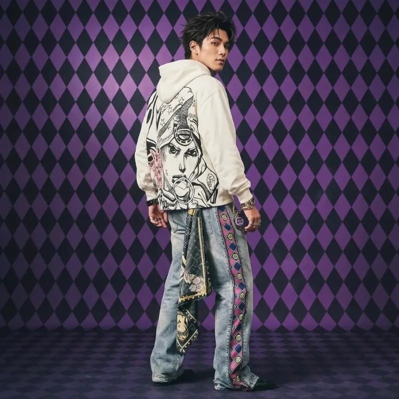 Complete Streetwear Y2K Men's Hip Hop Harajuku, Set 2 Pieces with Hood Print Graphics Anime and Jeans Baggy Vintage Gothic with Hinge and Inserts