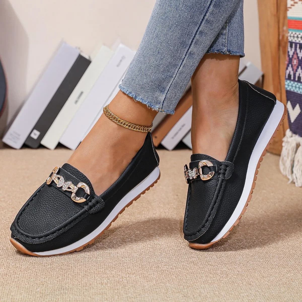 Nuove Scarpe Basse da Donna 2026 Primavera Autunno Casual Slip-on Mary Jane Sneakers Moda Donna Punta Tonda Suola Morbida Mocassini Piatti