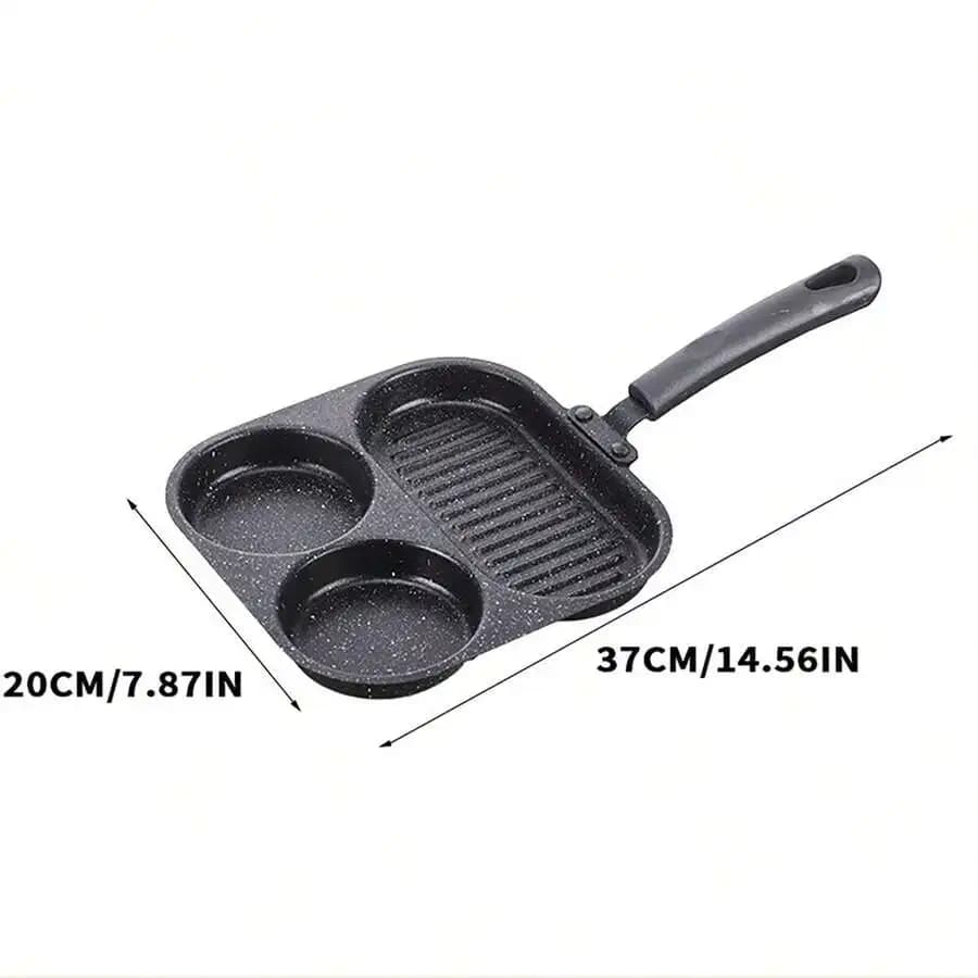 3-In-1 Non Stick Breakfast Pan, Multifunctional Frying Pan For Frying Eggs, Steak And Flat Frying Pan, Suitable For Home Cooking
