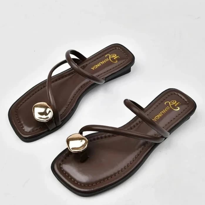Sandali Donna di Lusso, Ciabatte con Anello per Dita, Infradito, Sandali da Trekking Donna, Mules, Ciabatte Estive Donna - Saldi