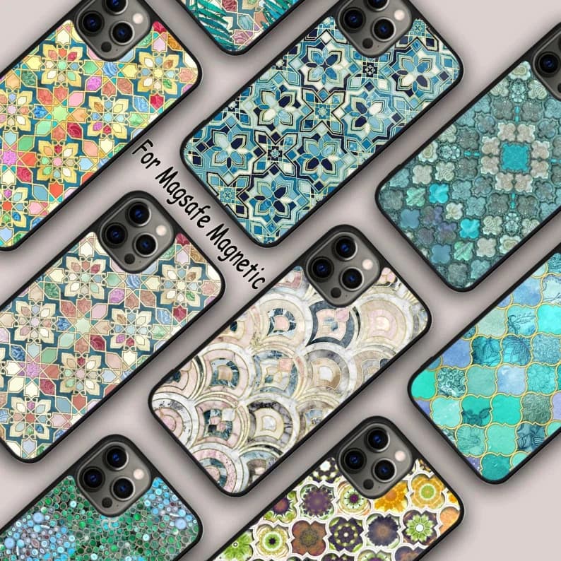 Custodia magnetica per telefono con mosaico marocchino muciato per APPLE iPhone 17 Air 16 14 13 12 Pro Max 15 Plus Cover wireless MagSafe