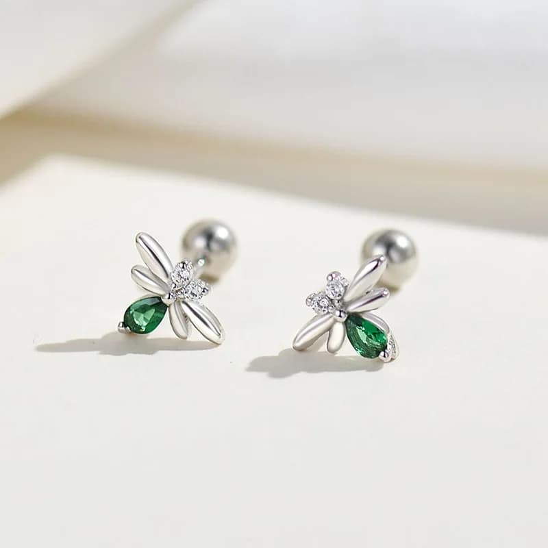 Orecchini a perno con zirconi a forma di ape in vero argento sterling 925, con chiusura a vite, per donna, accessori di gioielleria raffinata a forma di animale carino