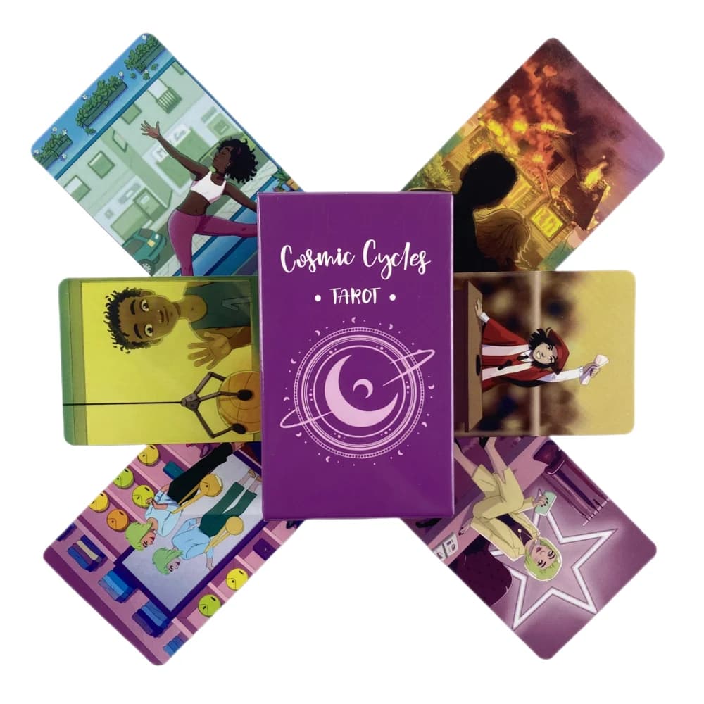 Carte Oracolo dei Cicli Cosmici, Versione Inglese, Carte dei Tarocchi per Divinazione, Carte da Gioco per Amici