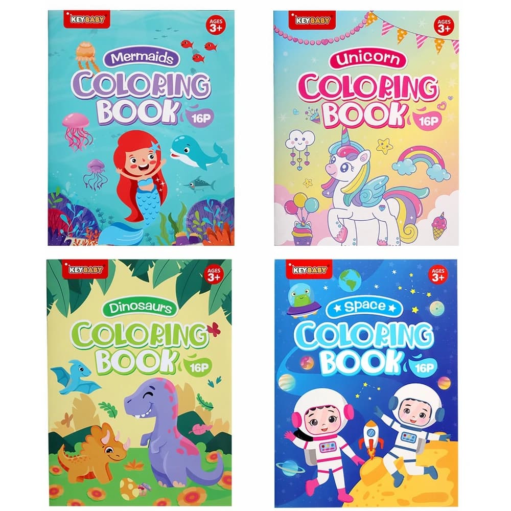 16 pagine Libri da colorare per bambini Montessori Sirena Dinosauro Unicorno Libro da disegno per bambini Scuola Prima educazione Giocattoli Montessori