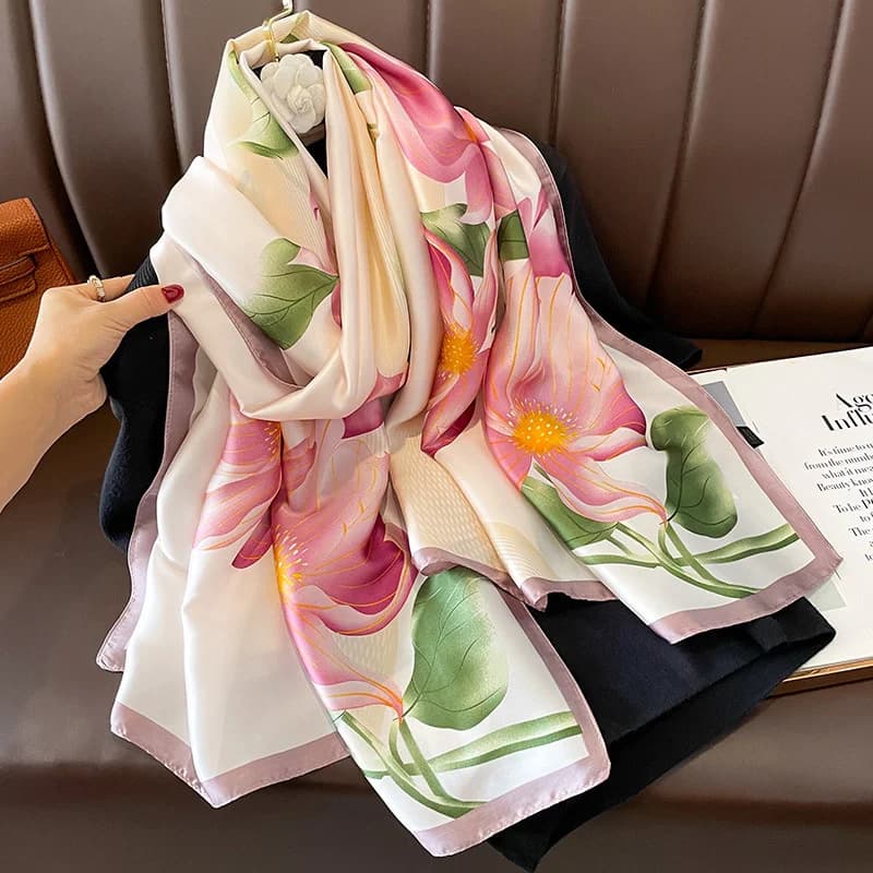 Donne 180*90 cm Moda Bella Morbida Sciarpe di Seta femminile Lady Scialle Hijab Wrap Foulard Bandana Silenziatore Spiaggia Pareo