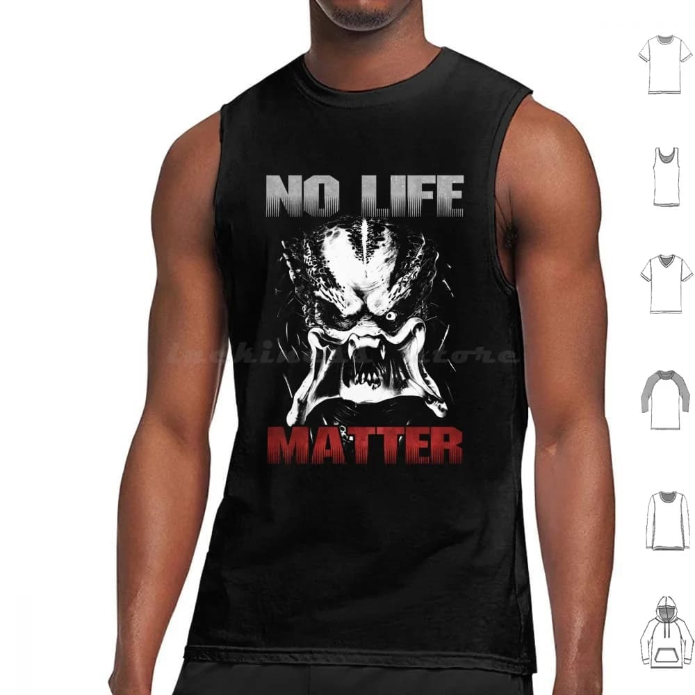 (No Life Matter) Canotte Canotte Senza maniche Film Yautja Creatura dei mostri Arnold Schwarzenegger Arnold Schwarzenegger