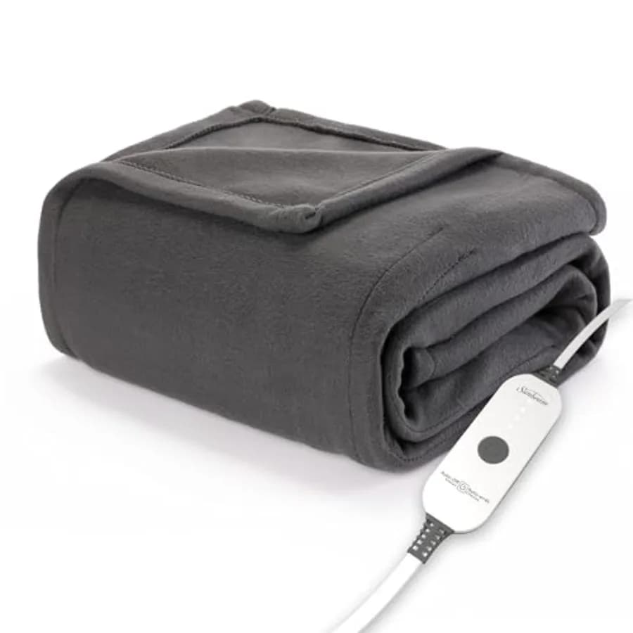 Coperta elettrica riscaldante Royal Ultra Fleece 50" x 60" con 4 impostazioni di calore e spegnimento automatico dopo 4 ore, ideale per divano o letto