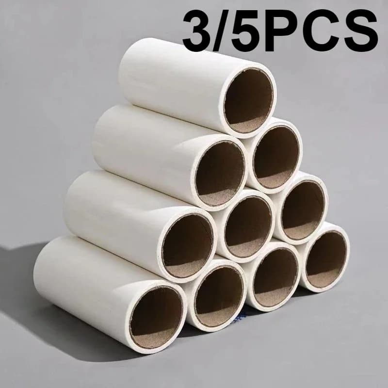 3/5PCS White Lint Removal Paper Rolls Clothes Carpet Bedroom Hair Pet Hair Cleaning Replacement Supplementary Accessories