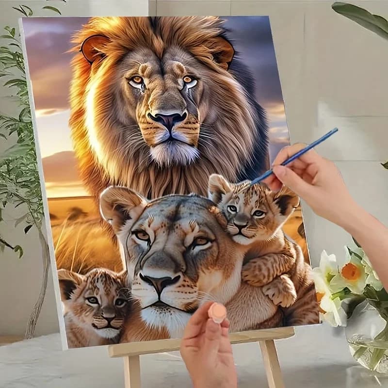 Professional Art Use A Adult Paint-By-Numbers Kit, an Artistic Gift, Featuring Acrylic Paints, a Canvas, Three Brushes, And an I