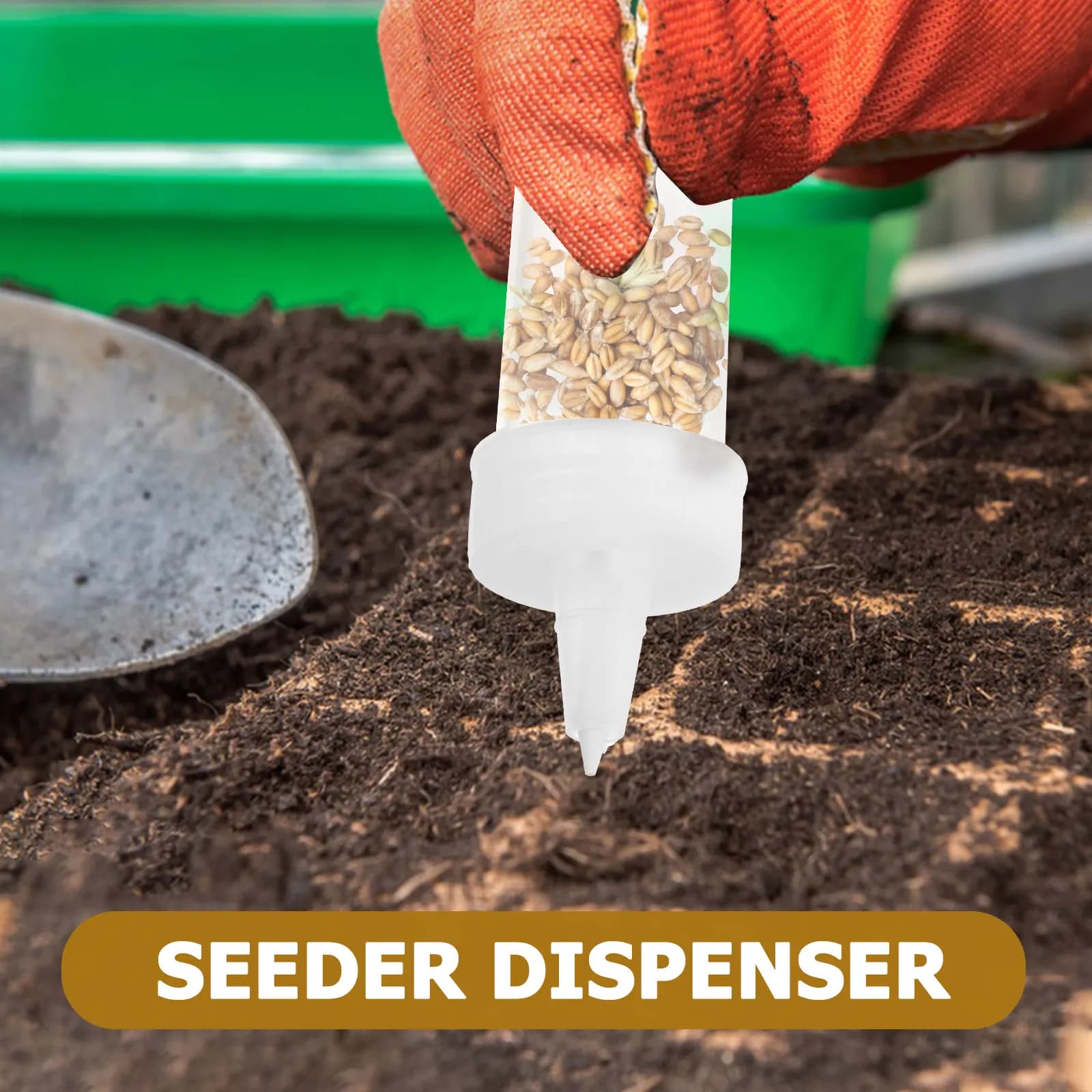 Set di 2 Seminatrici in Plastica per Giardinaggio, Strumento per Piantare Semi, Dispenser per Fiori e Verdure, Accessori per Giardinaggio Domestico