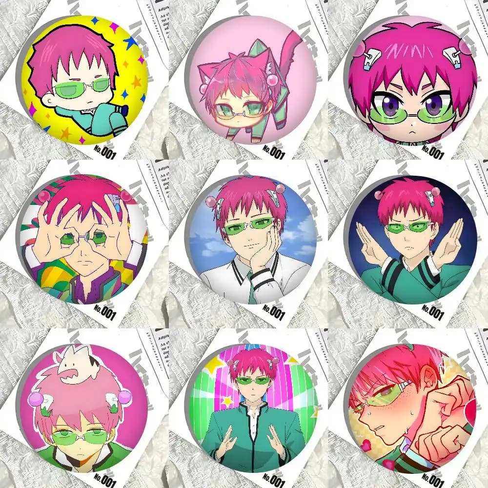 Anime Brooches Cute Cartoon Badge Jacket Jeans Lapel Pin Anime The Disastrous Life Of Saiki K Gift Accessory