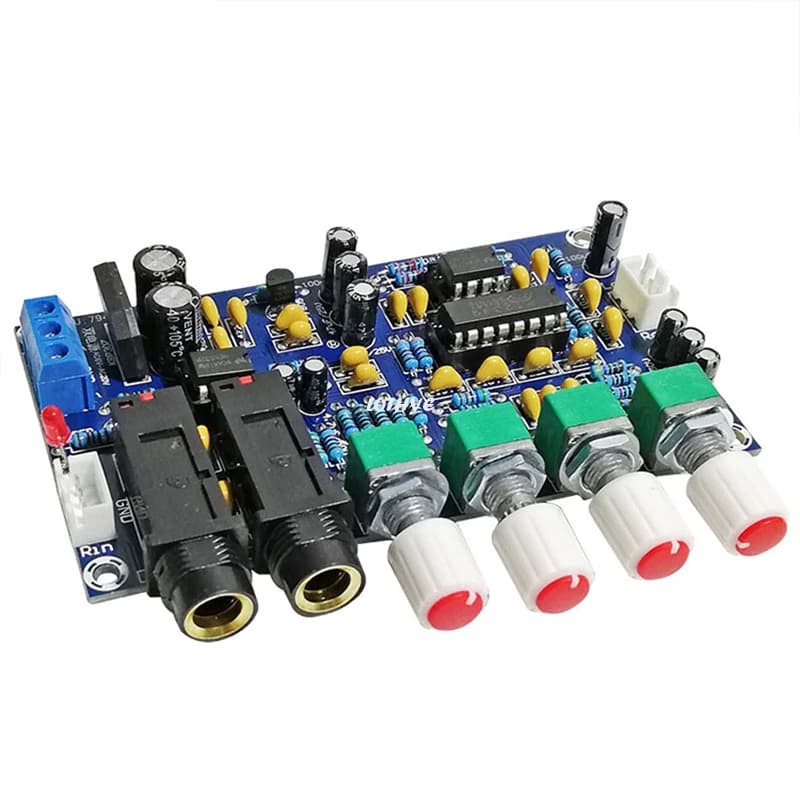 Doppio AC 12V PT2399 Karaoke Riverbero Microfono Amplificatore Preamplificatore Preamplificatore Cavo audio HD 20W