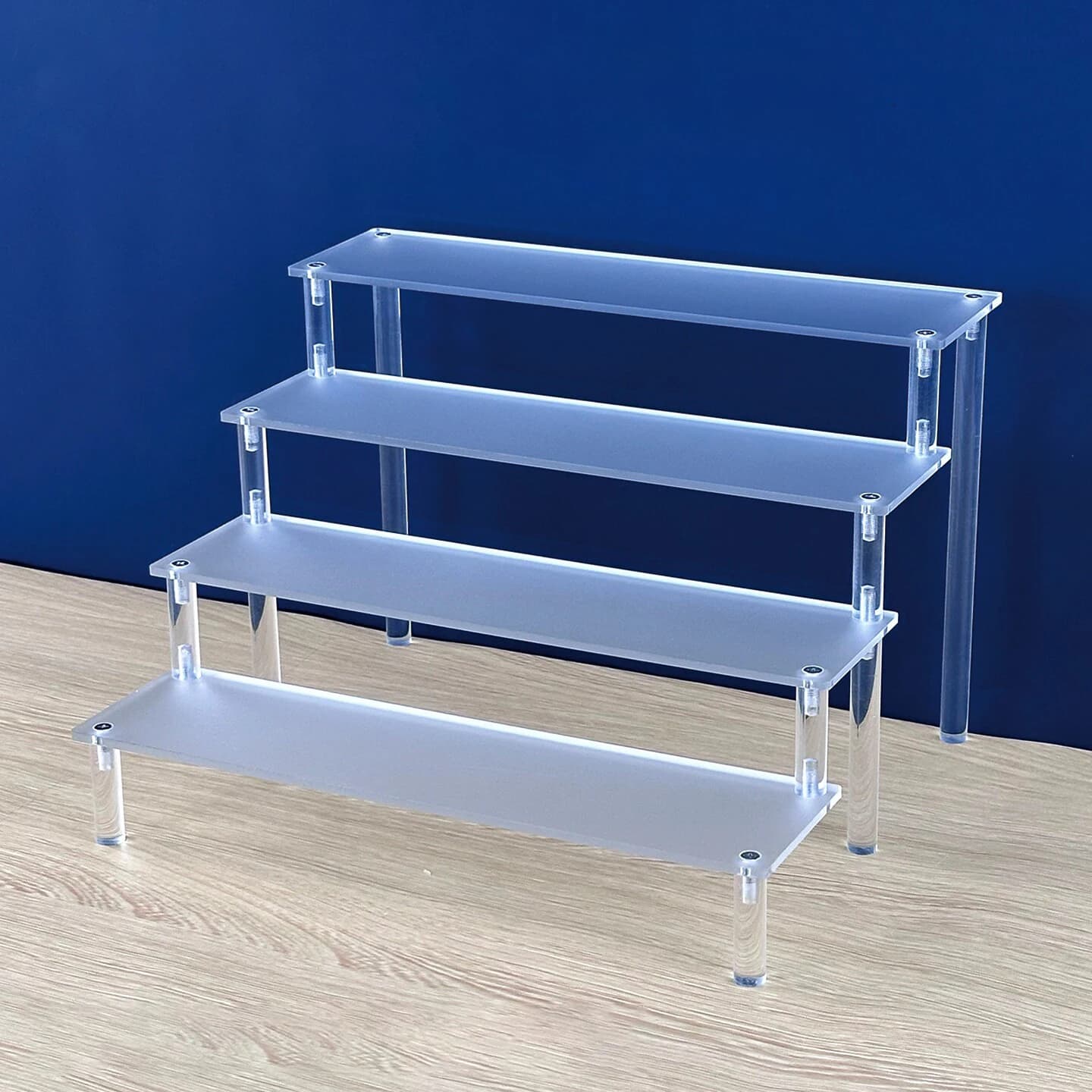 Transparent satin acrylic display for cupcake, perfumes, 2-5-level shelf for blind box toys