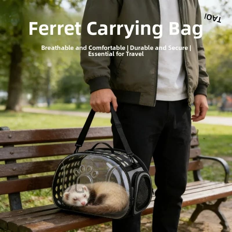 Borsa da trasporto portatile per scoiattoli, trasparente e traspirante, per conigli, porcellini d'India e altri piccoli animali