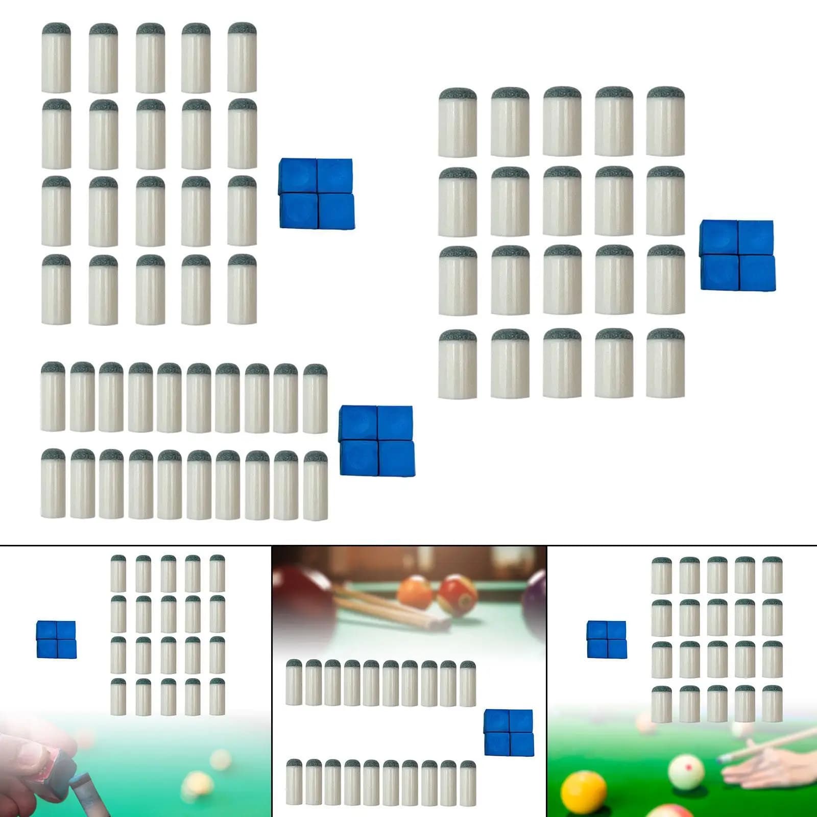 20x Slip on Pool Cue Tips Billiard Cue Tips Supplies Lightweight Easy to Install Snooker Cue Tips Pool Stick Tips for Players